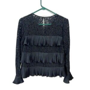 J.Crew Lace Tiered Ruffle Blouse Size 2